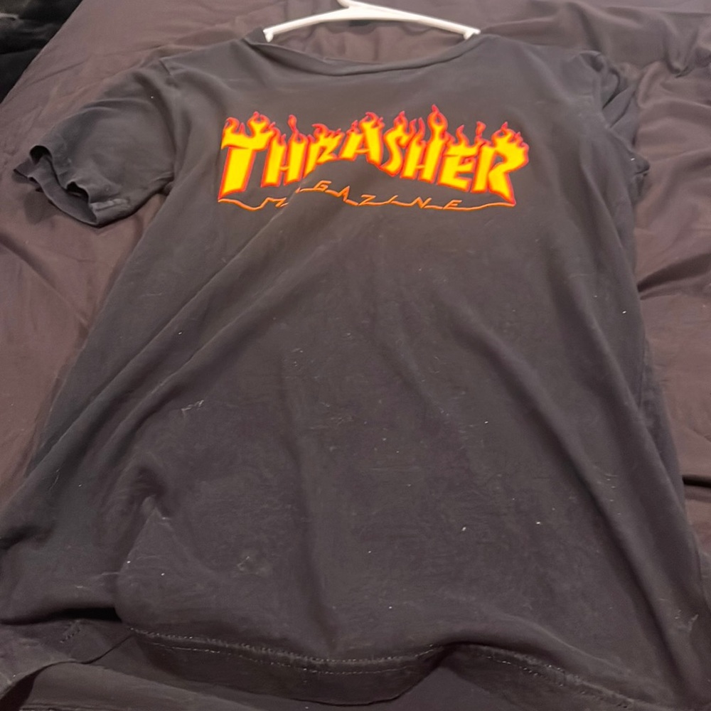 not worn a lot and not too old, black, thrasher (magazine).